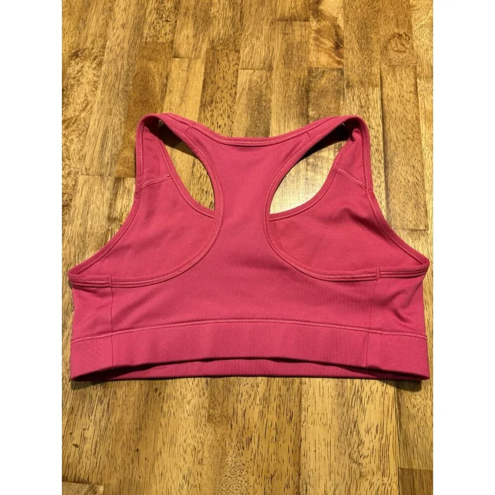 NIKE‎ Dri-Fit Sports Bra Size Small Magenta Pink Blue Swoosh Gym Running Outdoor
